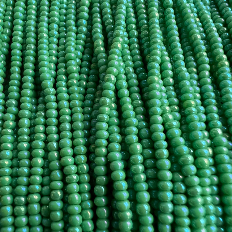 11/0 Light Green Opaque Iris Seed Beads