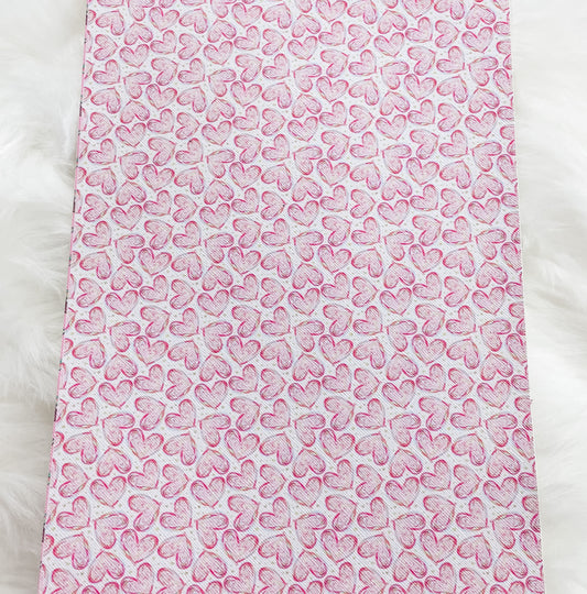 Pastel Hearts Faux Leather Sheet