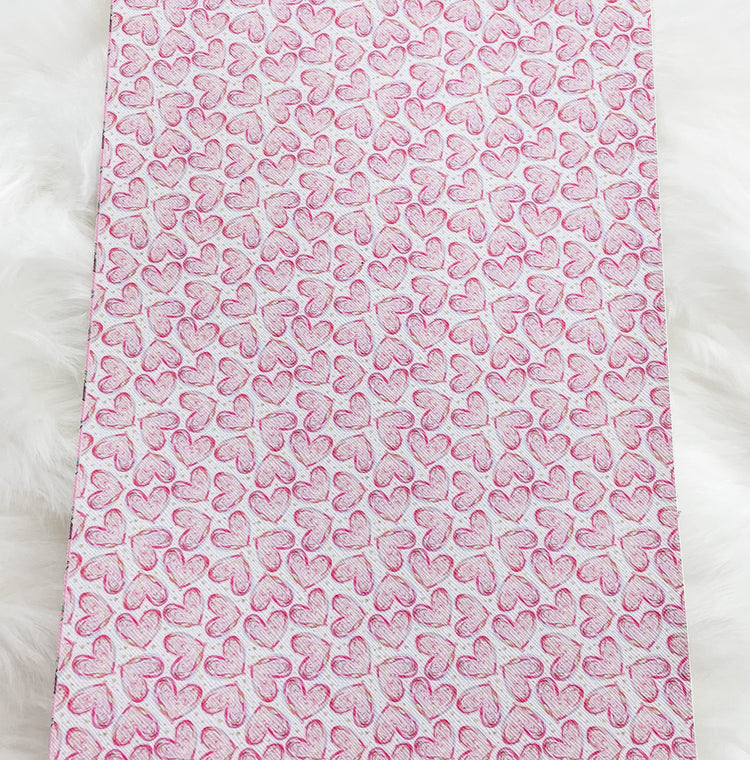 Pastel Hearts Faux Leather Sheet