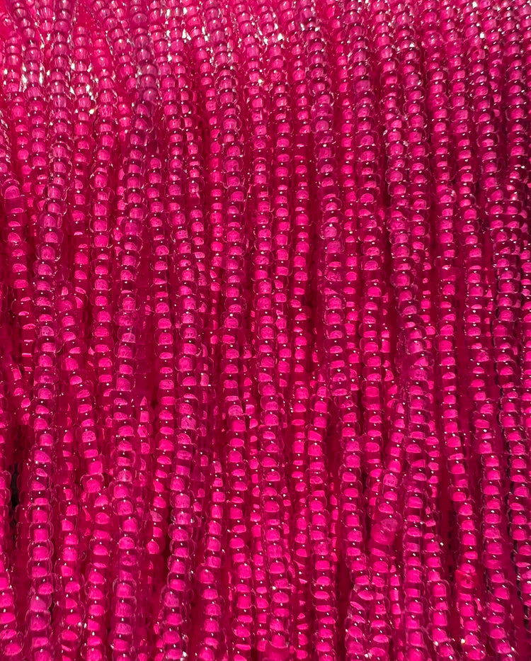 11/0 NEON LINED PINK / UV REACTIVE SEED BEADS