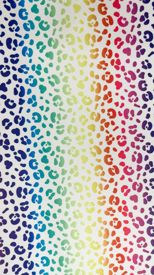 Rainbow Leopard Faux Leather