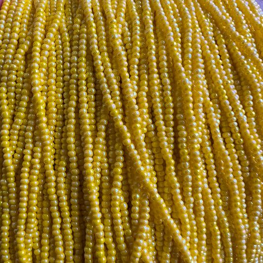 11/0 Dark Yellow Opaque Iris Seed Beads